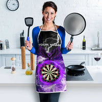 Personalized Purple Lightning Darts Board Apron with Owl Graphic - Wonder Print Shop