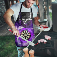Personalized Purple Lightning Darts Board Apron with Owl Graphic - Wonder Print Shop