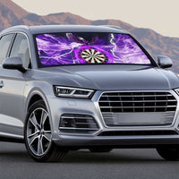 Personalized Purple Lightning Darts Board Auto Sun Shade with Owl Graphic - Wonder Print Shop