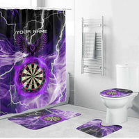 Personalized Purple Lightning Darts Board Bathroom Set with Owl Graphic - Wonder Print Shop