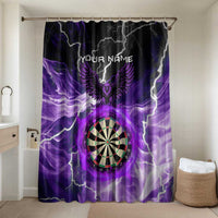Personalized Purple Lightning Darts Board Bathroom Set with Owl Graphic - Wonder Print Shop