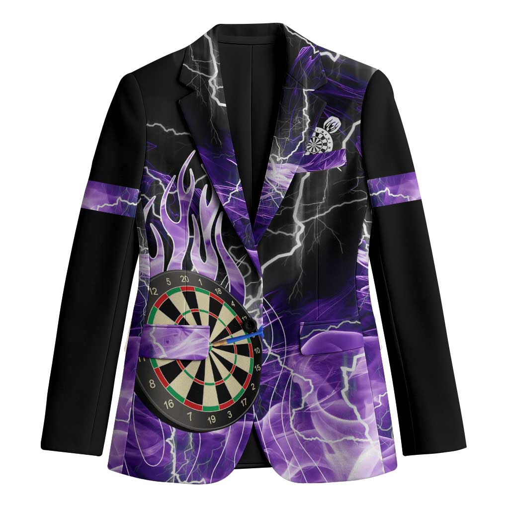 Personalized Purple Lightning Darts Board Blazer with Owl Graphic - Wonder Print Shop