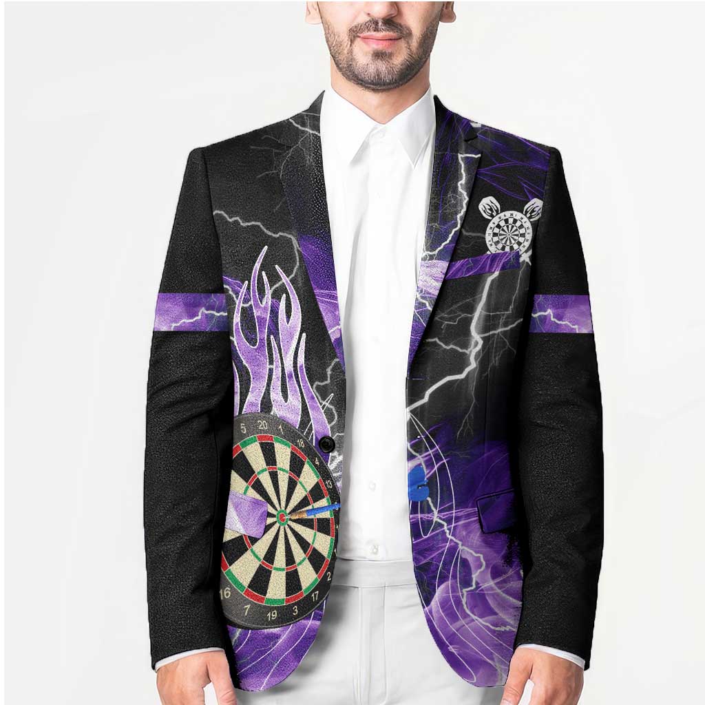 Personalized Purple Lightning Darts Board Blazer with Owl Graphic - Wonder Print Shop