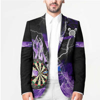 Personalized Purple Lightning Darts Board Blazer with Owl Graphic - Wonder Print Shop