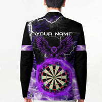 Personalized Purple Lightning Darts Board Blazer with Owl Graphic - Wonder Print Shop