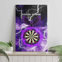 Personalized Purple Lightning Darts Board Canvas Wall Art with Owl Graphic - Wonder Print Shop