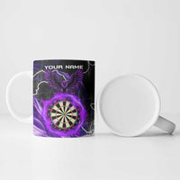 Personalized Purple Lightning Darts Board Ceramic Mug with Owl Graphic - Wonder Print Shop