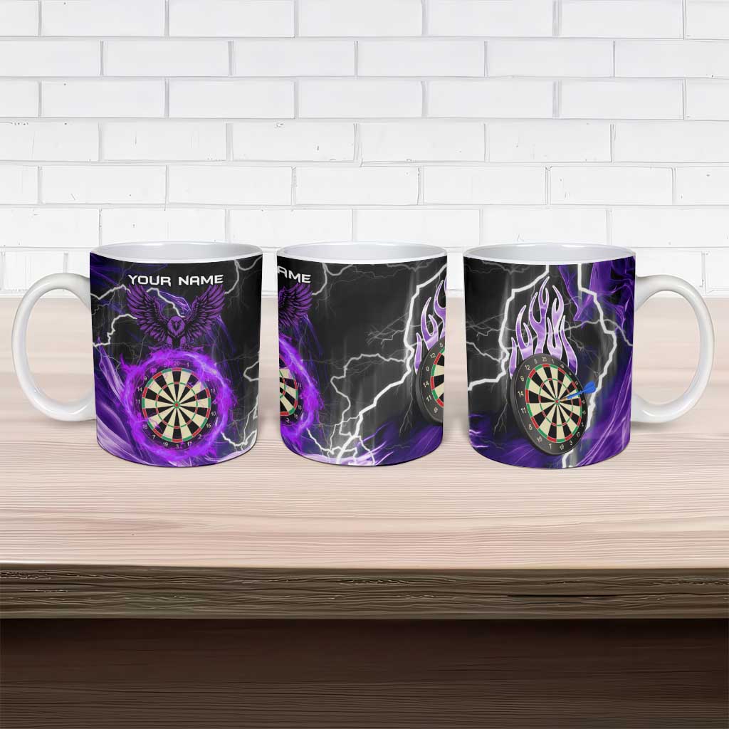 Personalized Purple Lightning Darts Board Ceramic Mug with Owl Graphic - Wonder Print Shop