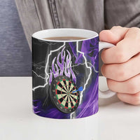 Personalized Purple Lightning Darts Board Ceramic Mug with Owl Graphic - Wonder Print Shop
