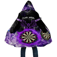 Personalized Purple Lightning Darts Board Cloak with Owl Graphic - Wonder Print Shop