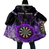 Personalized Purple Lightning Darts Board Cloak with Owl Graphic - Wonder Print Shop