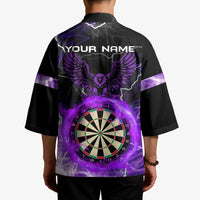 Personalized Purple Lightning Darts Board Kimono with Owl Graphic - Wonder Print Shop