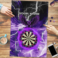 Personalized Purple Lightning Darts Board Puzzle with Owl Graphic - Wonder Print Shop