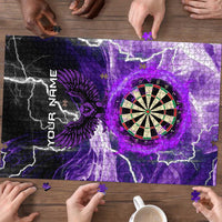 Personalized Purple Lightning Darts Board Puzzle with Owl Graphic - Wonder Print Shop
