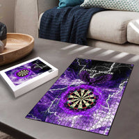 Personalized Purple Lightning Darts Board Puzzle with Owl Graphic - Wonder Print Shop