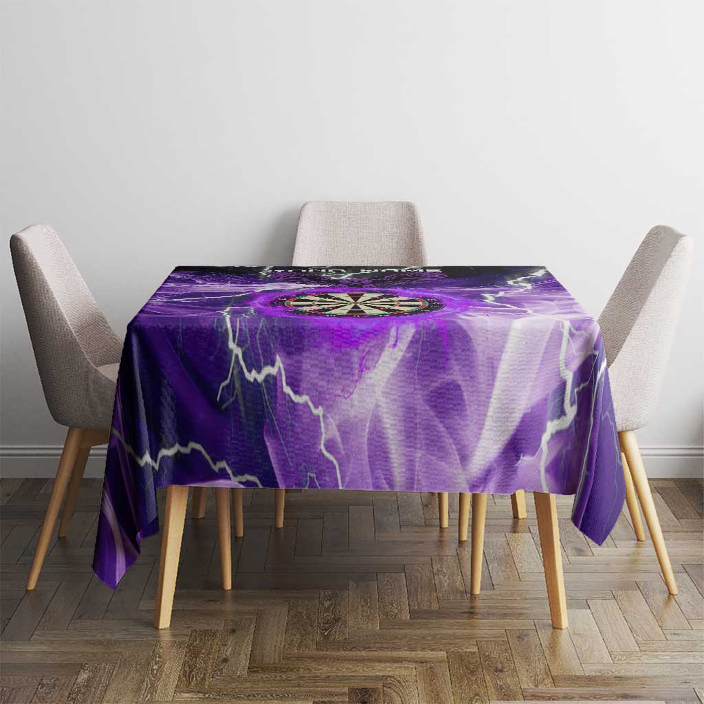 Personalized Purple Lightning Darts Board Tablecloth with Owl Graphic - Wonder Print Shop