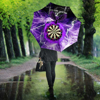 Personalized Purple Lightning Darts Board Umbrella with Owl Graphic - Wonder Print Shop