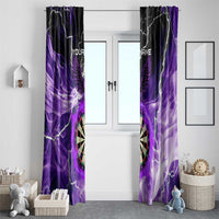 Personalized Purple Lightning Darts Board Window Curtain with Owl Graphic - Wonder Print Shop
