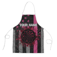 Personalized Pink Ribbon and American Flag Darts Apron - Wonder Print Shop