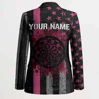 Personalized Pink Ribbon and American Flag Darts Blazer - Wonder Print Shop