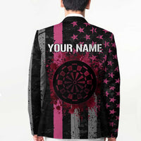 Personalized Pink Ribbon and American Flag Darts Blazer - Wonder Print Shop