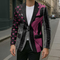 Personalized Pink Ribbon and American Flag Darts Blazer - Wonder Print Shop