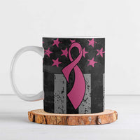 Personalized Pink Ribbon and American Flag Darts Ceramic Mug - Wonder Print Shop