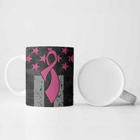 Personalized Pink Ribbon and American Flag Darts Ceramic Mug - Wonder Print Shop