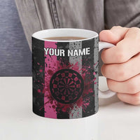 Personalized Pink Ribbon and American Flag Darts Ceramic Mug - Wonder Print Shop