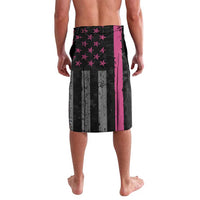 Personalized Pink Ribbon and American Flag Darts Lavalava - Wonder Print Shop