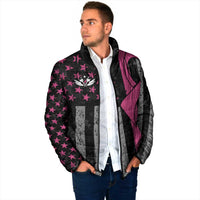 Personalized Pink Ribbon and American Flag Darts Padded Jacket - Wonder Print Shop