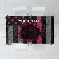 Personalized Pink Ribbon and American Flag Darts Tablecloth - Wonder Print Shop