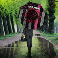 Personalized Pink Ribbon and American Flag Darts Umbrella - Wonder Print Shop