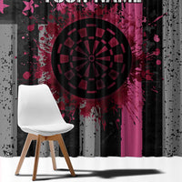 Personalized Pink Ribbon and American Flag Darts Window Curtain - Wonder Print Shop