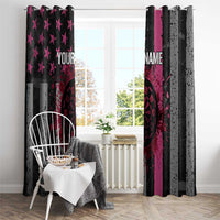 Personalized Pink Ribbon and American Flag Darts Window Curtain - Wonder Print Shop