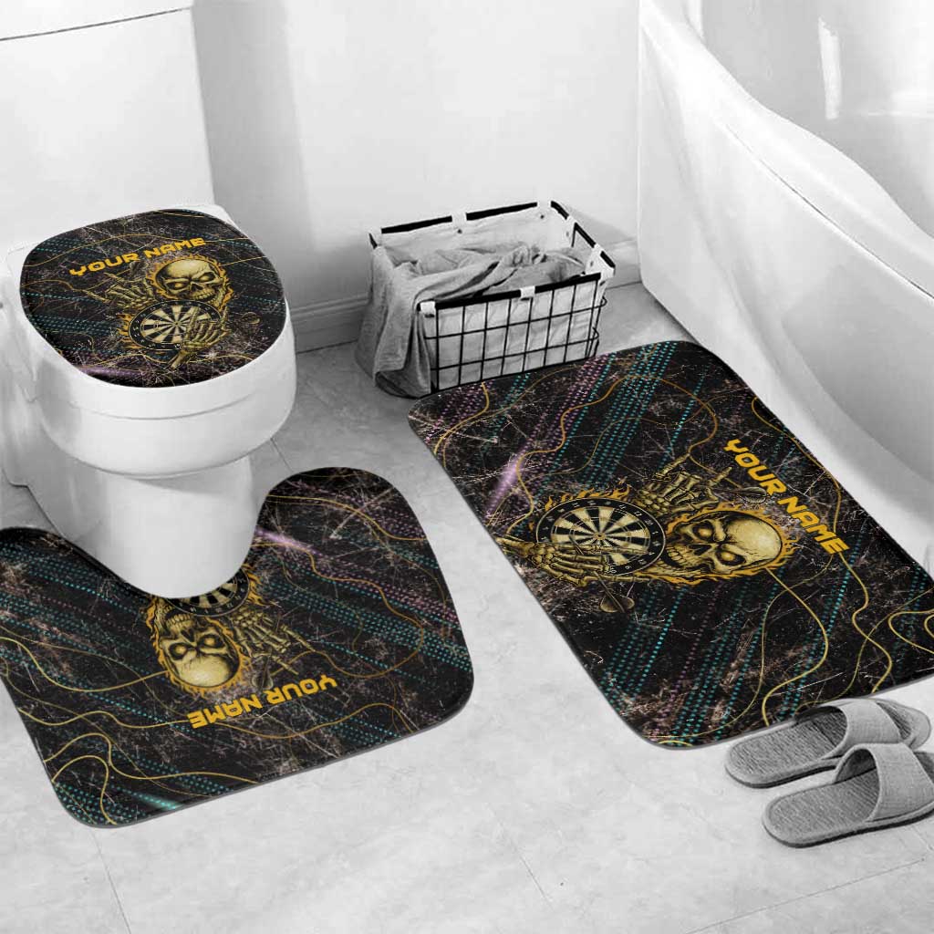 Personalized Skull and Darts Graphic Bathroom Set with Neon Design - Wonder Print Shop