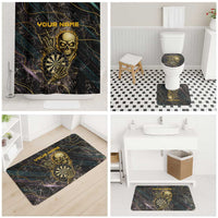 Personalized Skull and Darts Graphic Bathroom Set with Neon Design - Wonder Print Shop