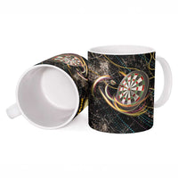 Personalized Skull and Darts Graphic Ceramic Mug with Neon Design - Wonder Print Shop