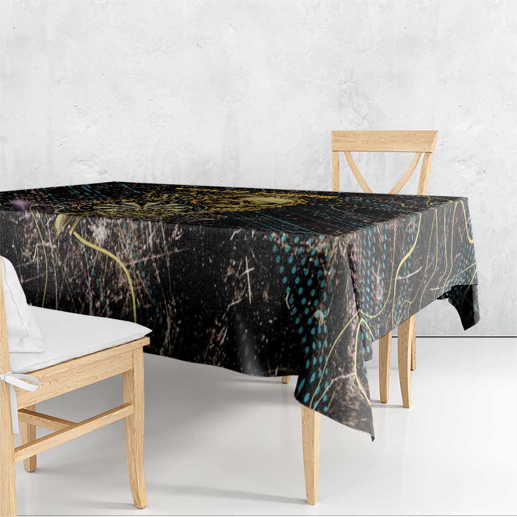 Personalized Skull and Darts Graphic Tablecloth with Neon Design - Wonder Print Shop