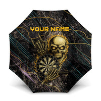 Personalized Skull and Darts Graphic Umbrella with Neon Design - Wonder Print Shop
