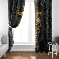 Personalized Skull and Darts Graphic Window Curtain with Neon Design - Wonder Print Shop