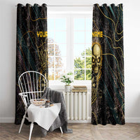 Personalized Skull and Darts Graphic Window Curtain with Neon Design - Wonder Print Shop
