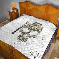 Personalized Camouflage Skull and American Flag Darts Quilt - Wonder Print Shop
