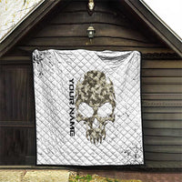 Personalized Camouflage Skull and American Flag Darts Quilt - Wonder Print Shop