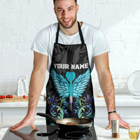 Personalized Elegant Wings and Dartboard Design Apron with Swirling Floral Patterns - Wonder Print Shop