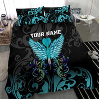 Personalized Elegant Wings and Dartboard Design Bedding Set with Swirling Floral Patterns - Wonder Print Shop