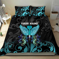 Personalized Elegant Wings and Dartboard Design Bedding Set with Swirling Floral Patterns - Wonder Print Shop