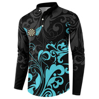 Personalized Elegant Wings and Dartboard Design Button Sweatshirt with Swirling Floral Patterns - Wonder Print Shop