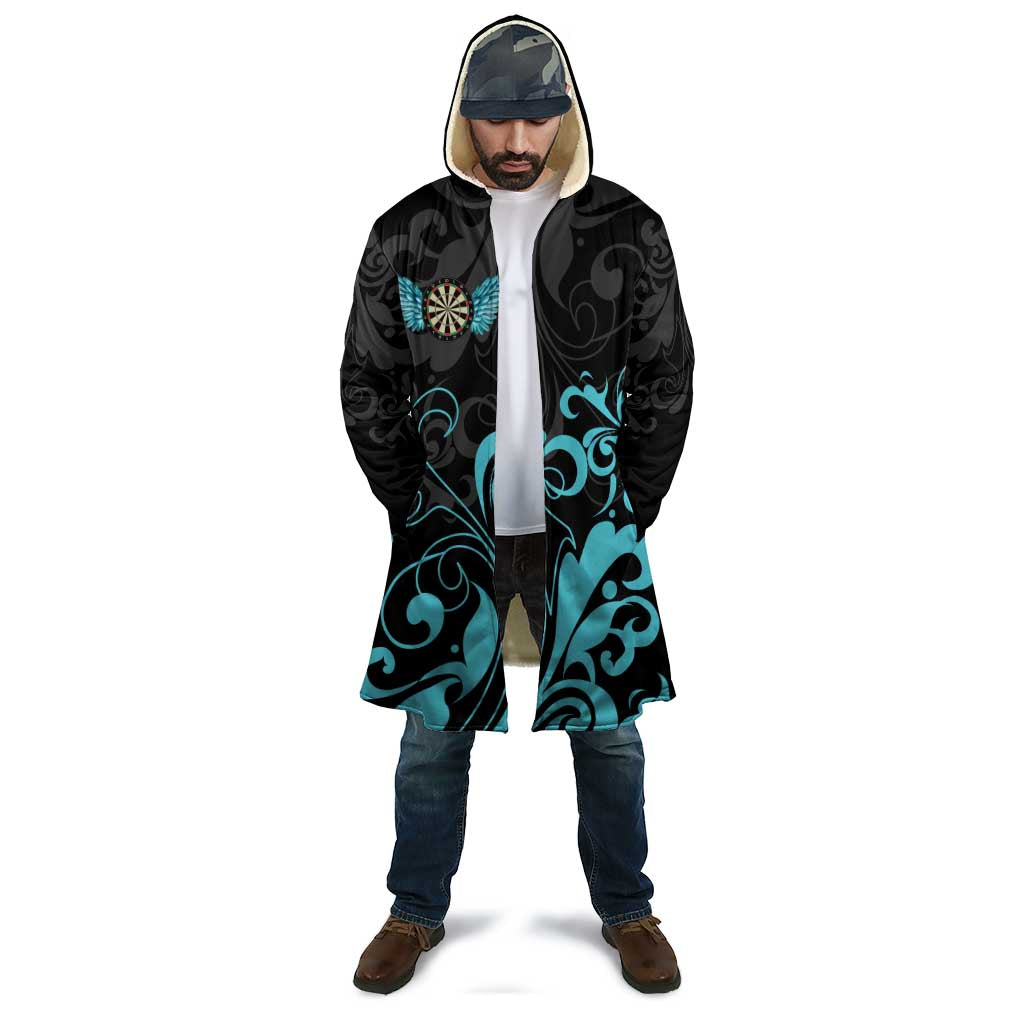 Personalized Elegant Wings and Dartboard Design Cloak with Swirling Floral Patterns - Wonder Print Shop