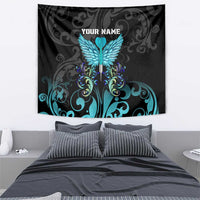 Personalized Elegant Wings and Dartboard Design Tapestry with Swirling Floral Patterns - Wonder Print Shop